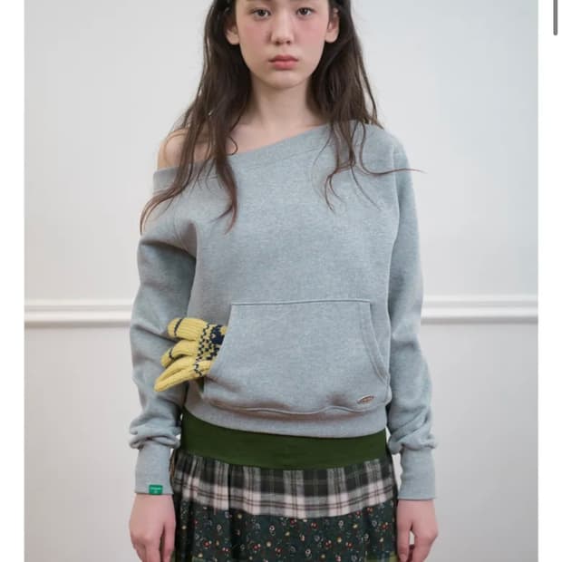 노컨텐츠 포켓 보트넥 스웻셔츠 _ 멜란지 그레이