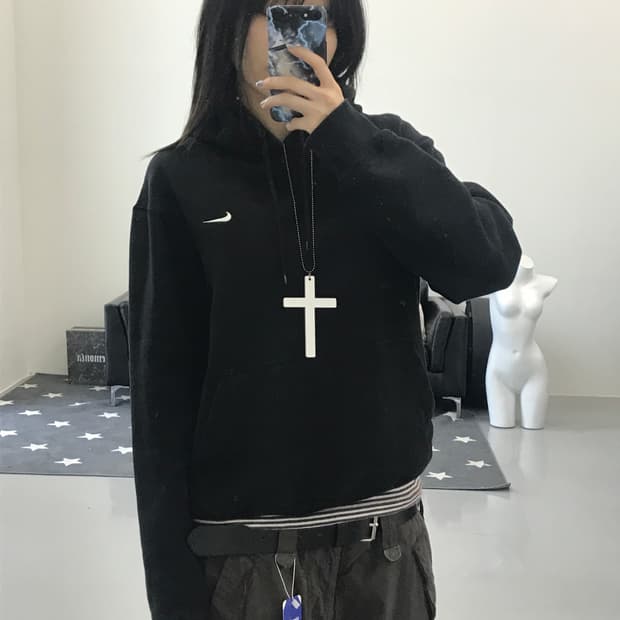 나이키 로고 블랙 후드