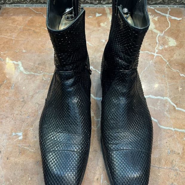 PRADA 프라다 사이드 집업 부츠(파이톤 스킨-뱀피)8 사이즈-해외발송