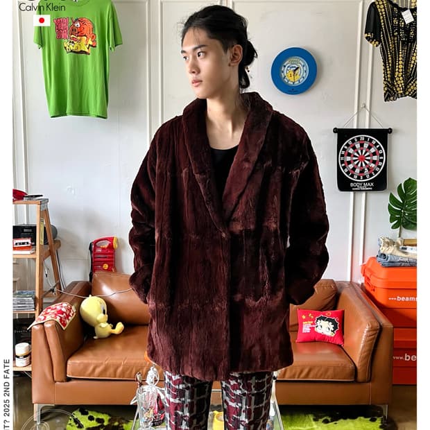 Old C.K Japanese Real Rabbit Fur Jacket