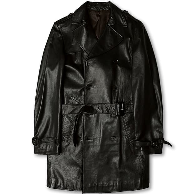 유니버셜 랭귀지 [Universal Language] 가죽 트렌치 코트