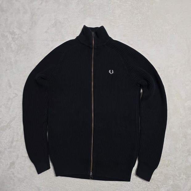 (XS)여성 프레드페리 골지 니트 집업 