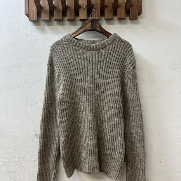 100% Pure New Wool 리브드 니트 Made in U.K.