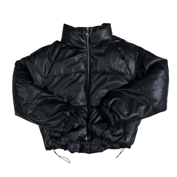 탑텐 레더 패딩