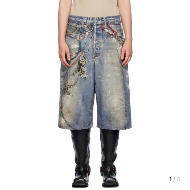 아크네스튜디오 24SS 데님 트롱프뢰유 반바지 36