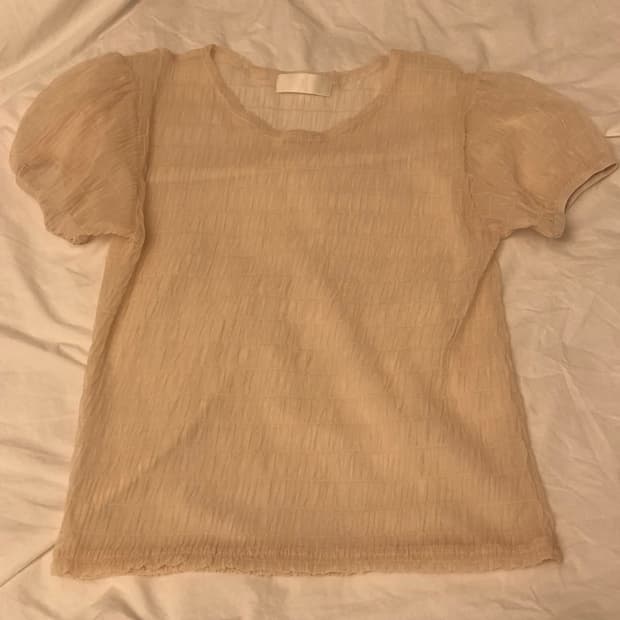 [새상품] 시스루 레이어드 반팔티셔츠