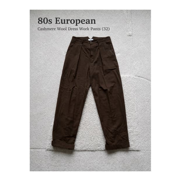 80s 유로피안 울 캐시미어 드레스 워크팬츠 (31-32)