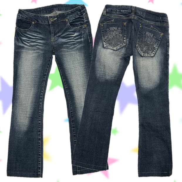 ⭐️y2k 오네갸루 빈티지 워싱 세미 부츠컷 ⭐️재팬 빈티지 백포인트 ㅈ