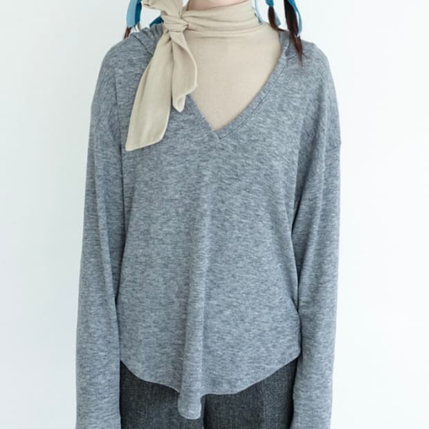 샵페어리 ribbon tie turtleneck