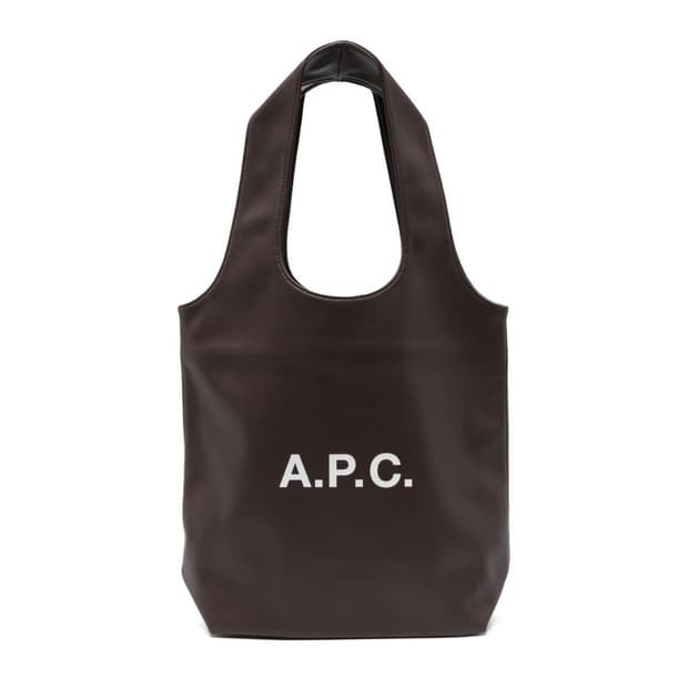 아페쎄 다크브라운 스몰 니논 로고 토트백