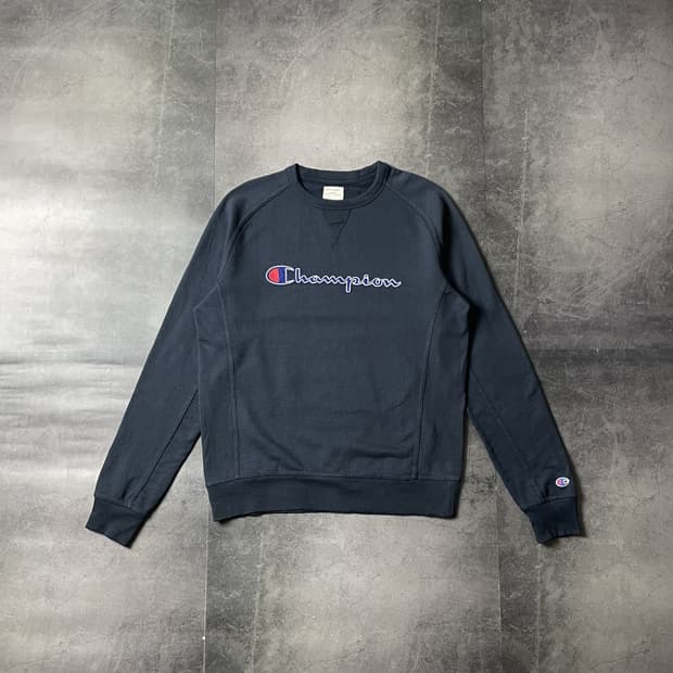 CHAMPION 챔피온 빈티지 네이비 기모 맨투맨 A00561