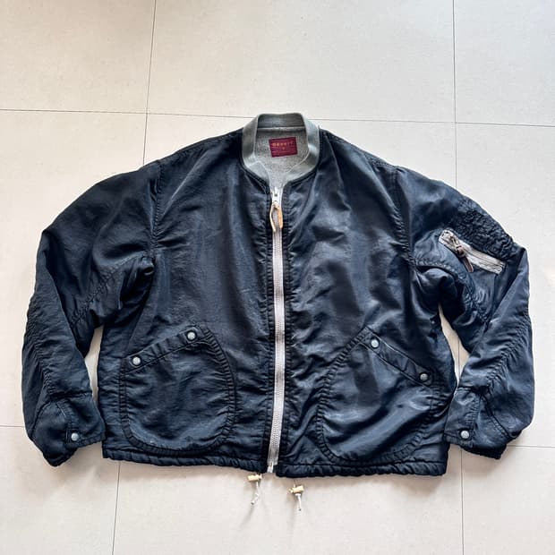 80s 데자토 Dezert+ 레드라벨 나일론 블루종 MA-1 자켓