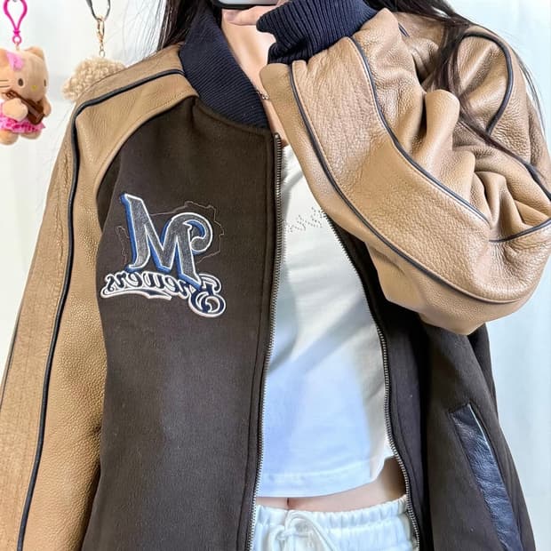 MLB 초코브라운 소가죽 바시티