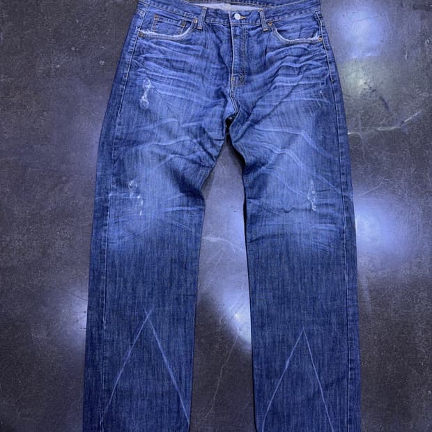 리바이스 501 00's 레귤러핏 빈티지 주름 워싱 데미지 데님팬츠 36