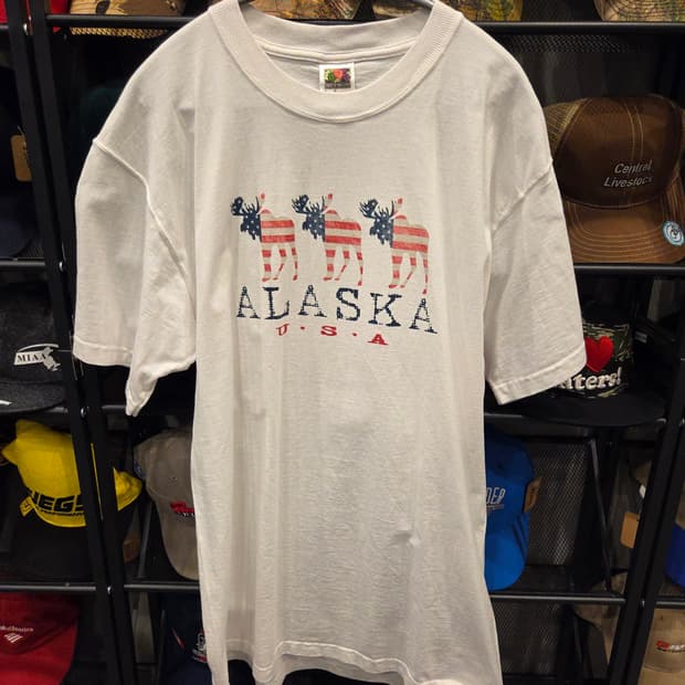 90s00s [L]USA 빈티지 티셔츠 깔끔한 흰티 /알래스카