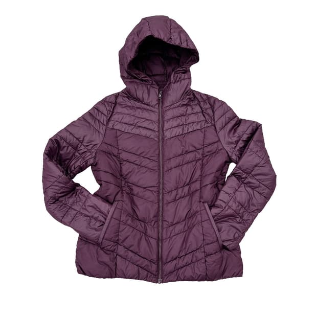 GU 빈티지 퍼플 경량 후디 패딩