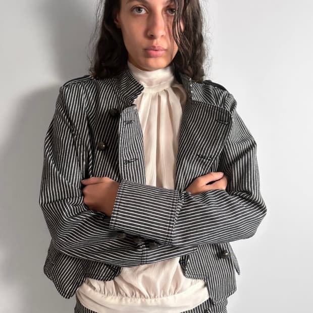 [S,M]기마구아스 Boa 시어 홀터넥 슬리브리스 탑/화이트