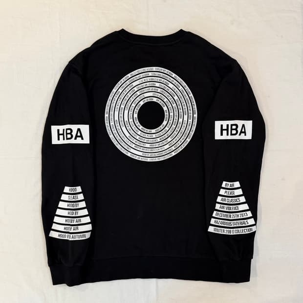 HBA 후드 바이 에어 맨투맨 롱슬리브 블랙