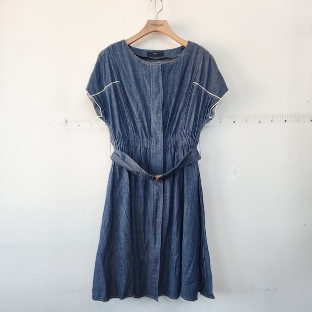 SATIN 데님 벨트 원피스