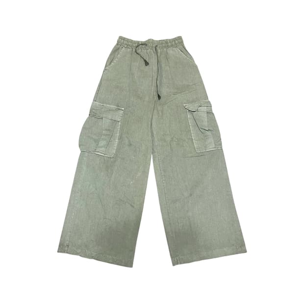 Wide Cargo Pants_Olive Green