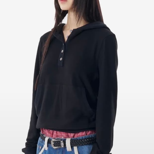 아캄 버튼 후드 블랙(1)