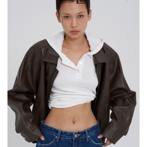 더엔엘 레더자켓 브라운 