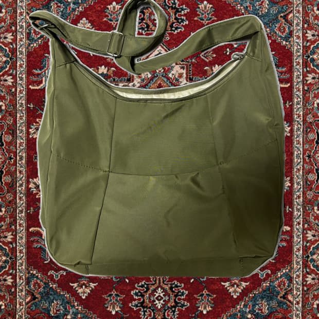 Double-cross Khaki bag