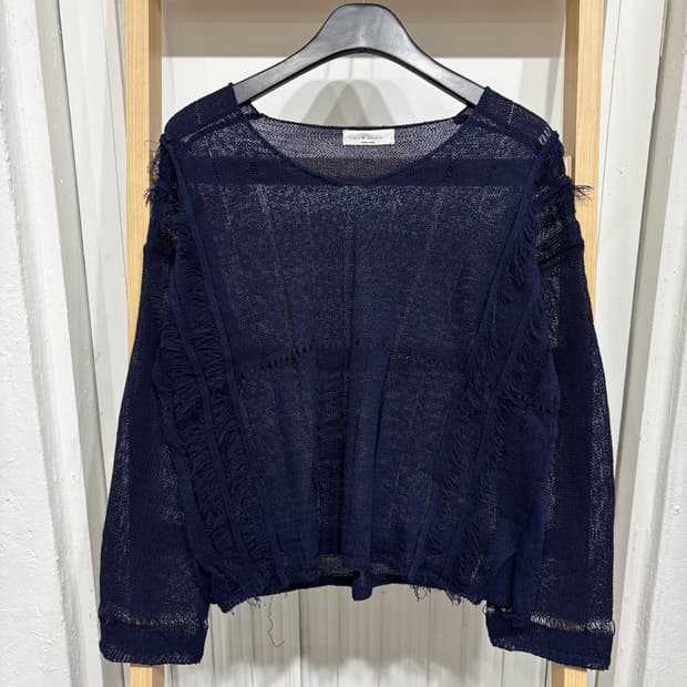 [새상품] 여성 데미지 숄 간절기 니트 2컬러