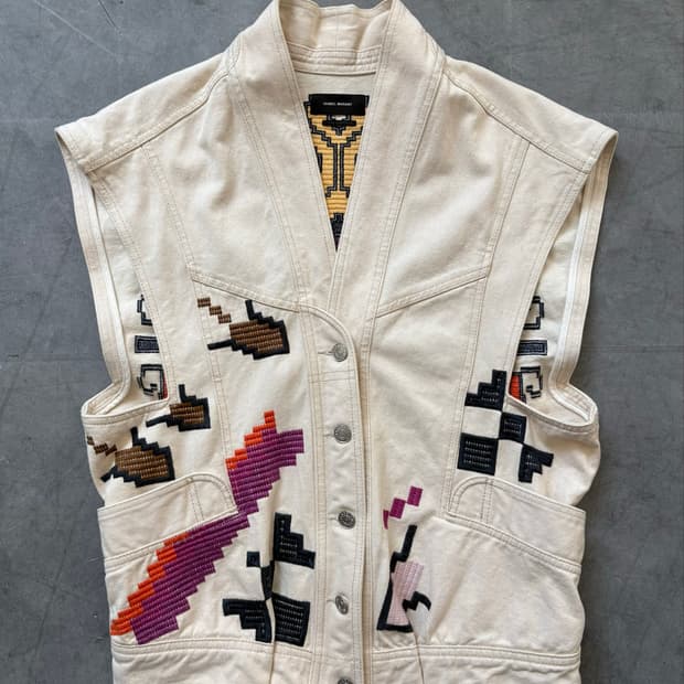 Isabel Marant 이자벨 마랑 아이보리 에릴레인 자수 베스트