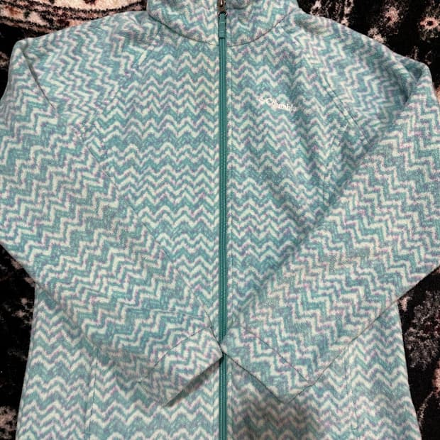 콜롬비아 패턴 플리스 집업