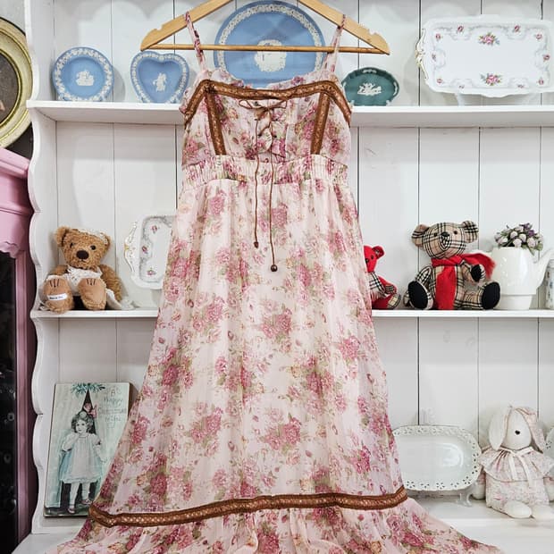 플라워 쉬폰 롱원피스