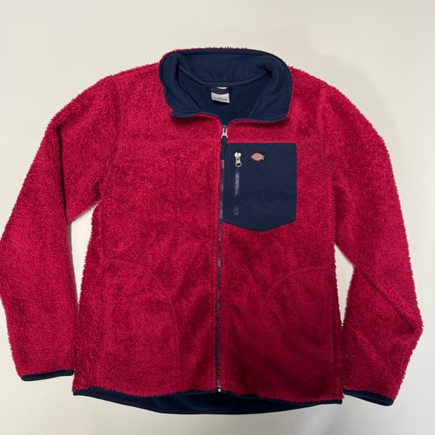 여성 디키즈 로고 플리스 집업 자켓 키즈 150 S