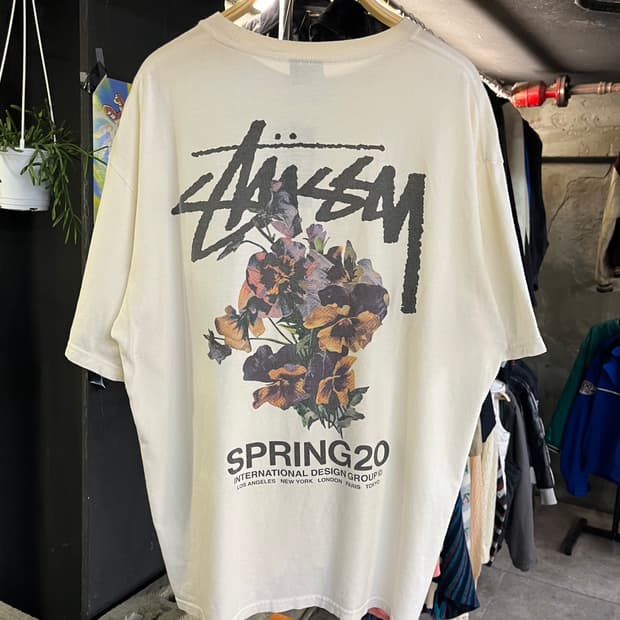 스투시 SPRING 20 부케 반팔티 화이트 XL #csz489