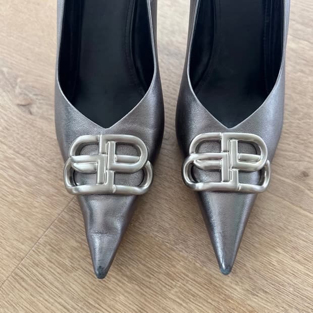 네고 약간ok)Balenciaga Knife BB 나이프 실버 펌프스 힐 상품이미지1