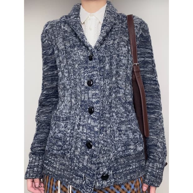 빈티지 네이비 가디건