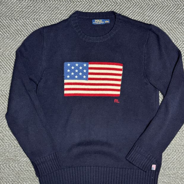폴로 랄프로렌 성조기 니트 L  (MADE IN USA)