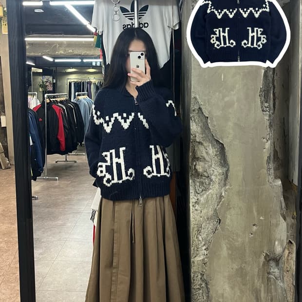 마리떼 프랑소와저버 스웨터 투웨이 집업 네이비 S #csz2798