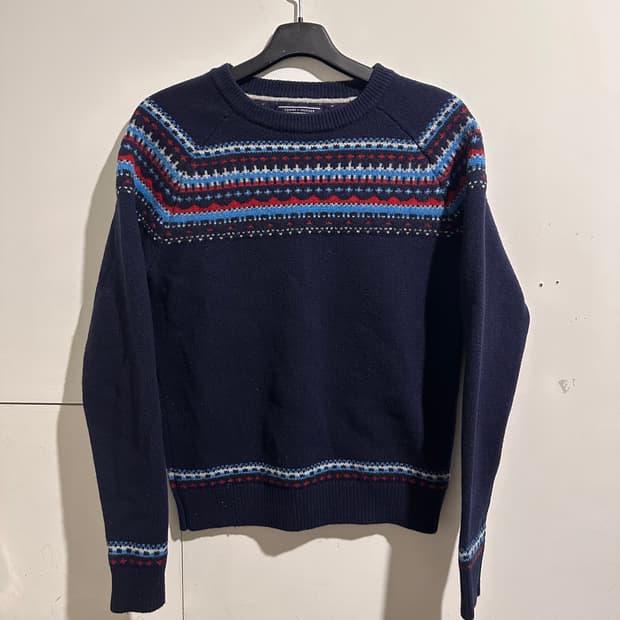 타미힐피거 네이비 패턴 니트