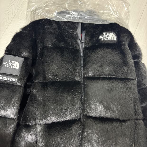 슈프림 x 노스페이스 포우 퍼 눕시 자켓 블랙 - 20FW L