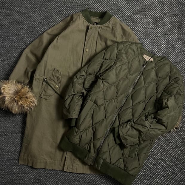 Parsons 내피 투인원 퍼 트리밍 사파리 야상 자켓 카키y 4969