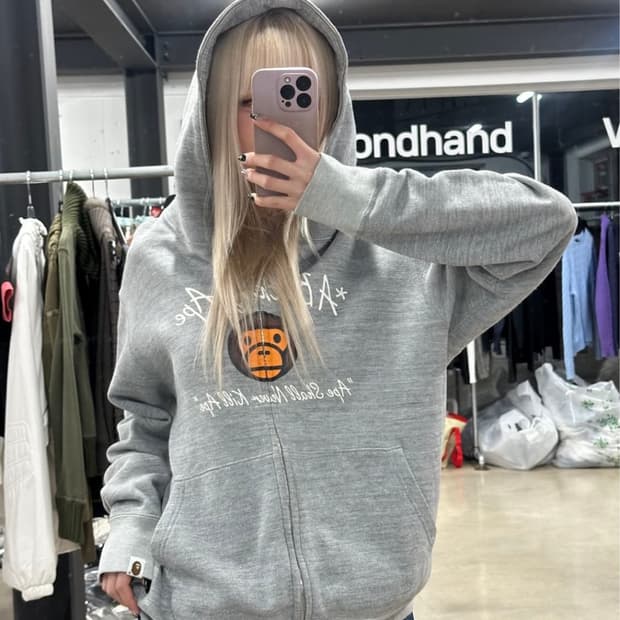 베이프 베이비 마일로 풀집업 후드