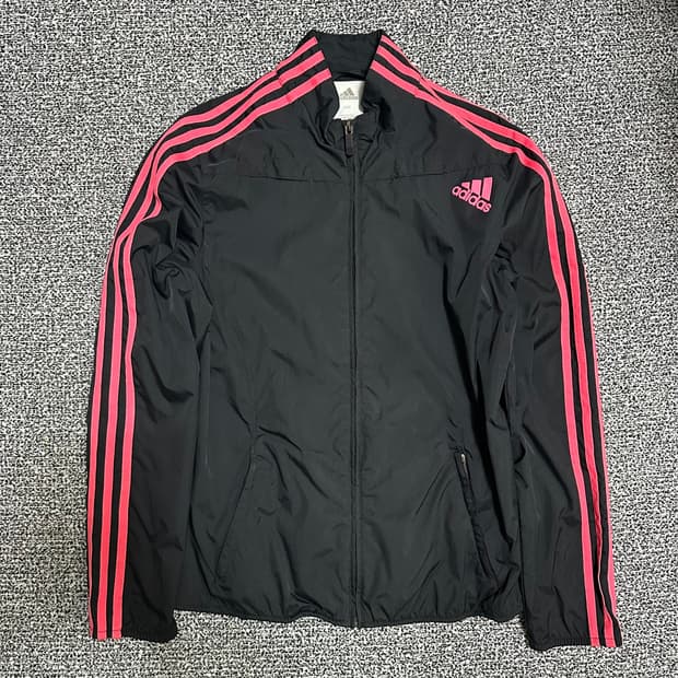 (90) 아디다스 삼선 바람막이 핑크