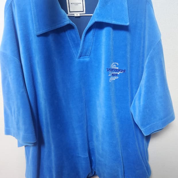 우영미 테리 자수반팔 블루 48