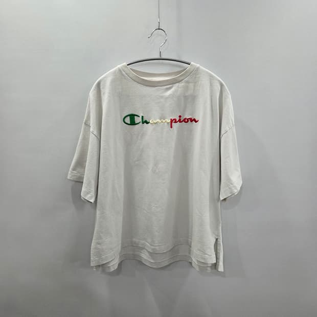 챔피온 우먼 자수 스펠로고 티셔츠 L
