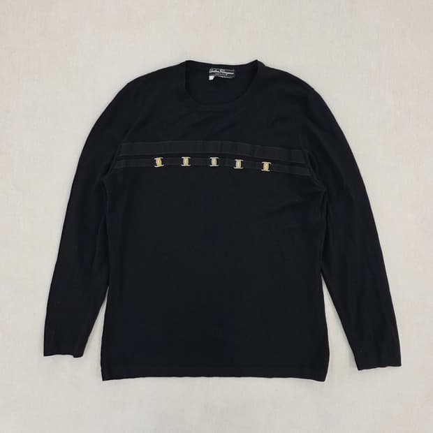 [실측] 페라가모 라운드넥 니트 스웨터 0127J