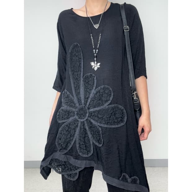 빈티지 블랙 에스닉 원피스