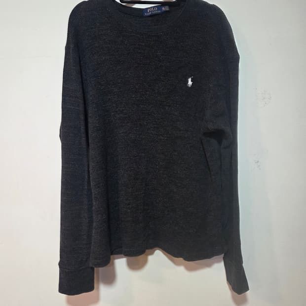 폴로 랄프로렌 블랙 와플 긴팔 티셔츠 XXL
