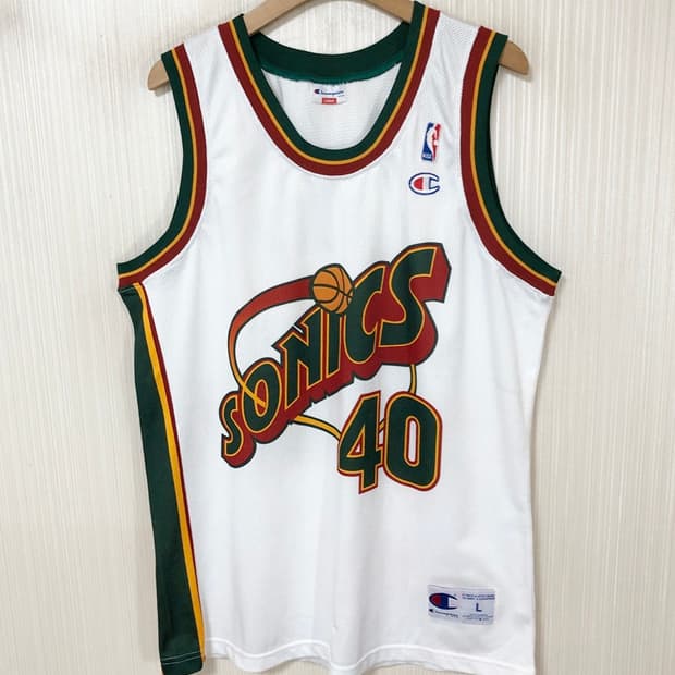 NBA 챔피온 시애틀 슈퍼소닉스 올드유니폼/져지 L #40 KEMP