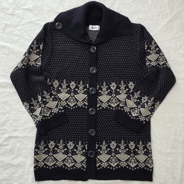 모리걸 노르딕 니트 가디건 일본빈티지