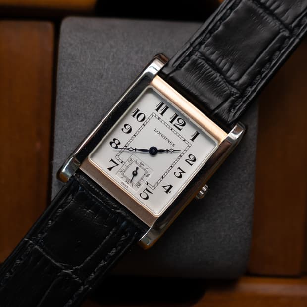 론진 돌체비타 1926 탱크 로즈골드 콤비 시계